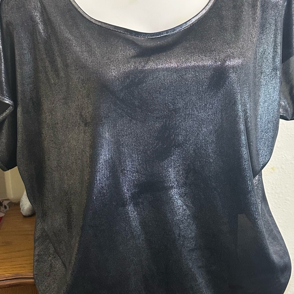 Metallic Black Women's Top
